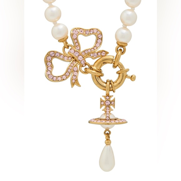 Elegant Pearl Necklace with Gold Accents - Picture 2 of 7
